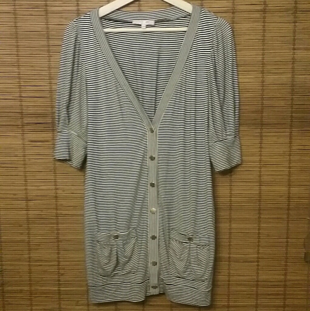 PARAMETER Black & White Striped Long Tunic w Gold